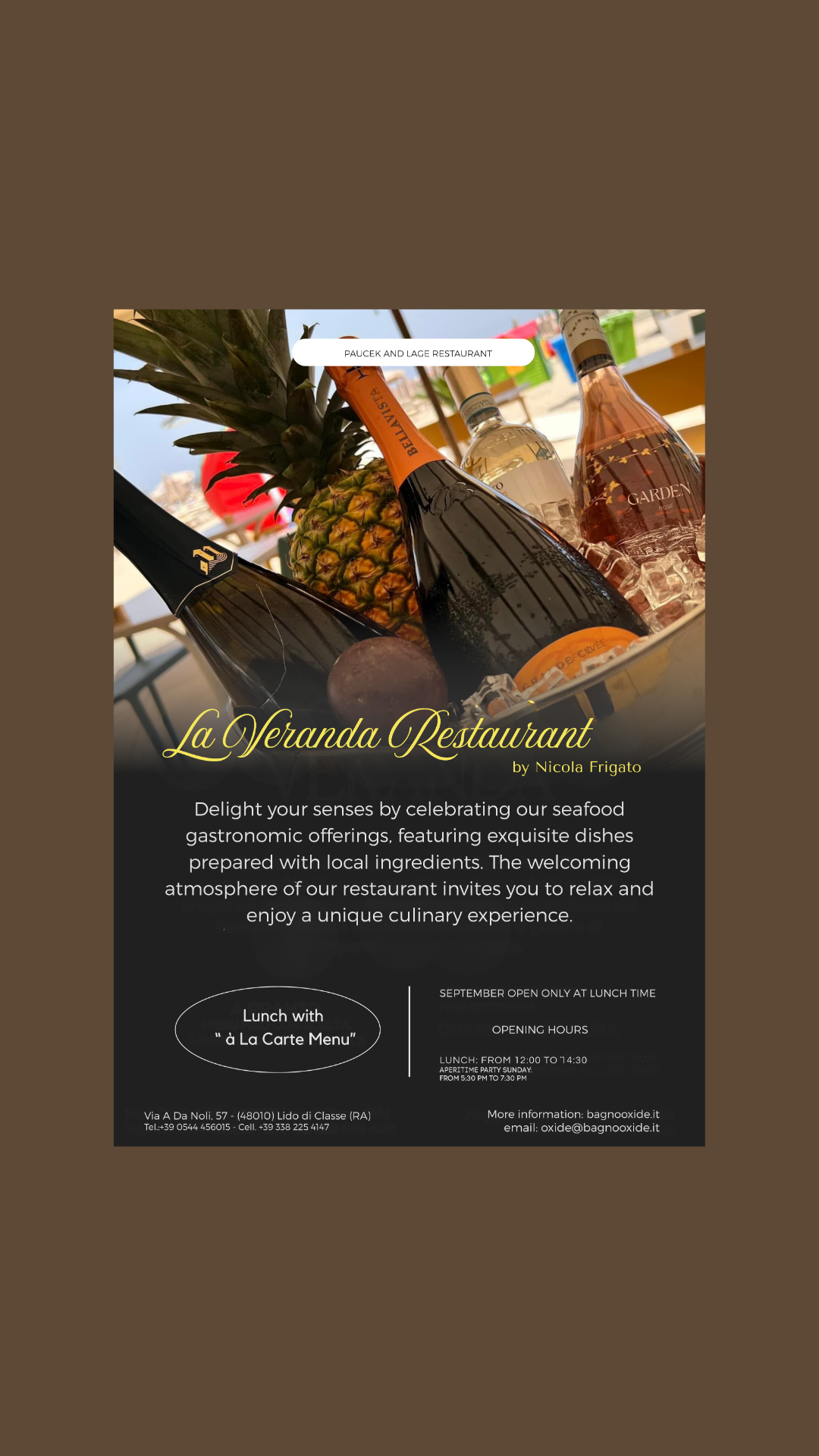 Ristorante "La Veranda by Nicola Frigato"